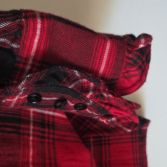 Plaid Ruffle Trim Blouse - Picture 4 of 7